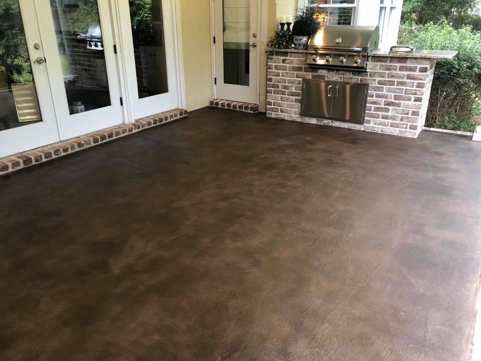 Patio with concrete services